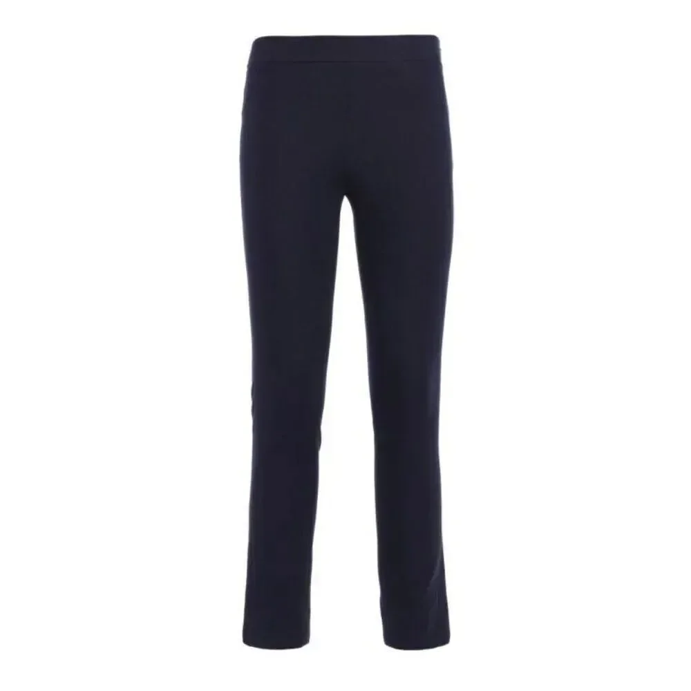 Tory Burch Womens Maude Legging Pants sz 0 Navy Blue Cotton Stretch 41694 NWT